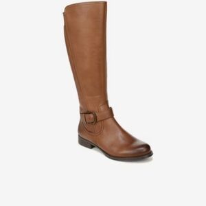 Cognac leather riding boot